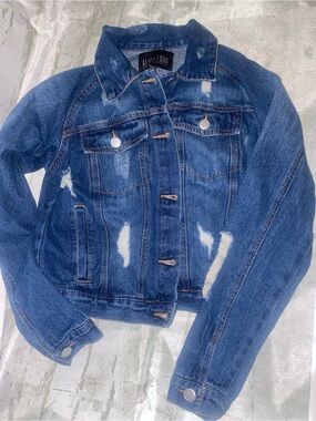 Alivia Ford Distressed Blue Denim Jacket
